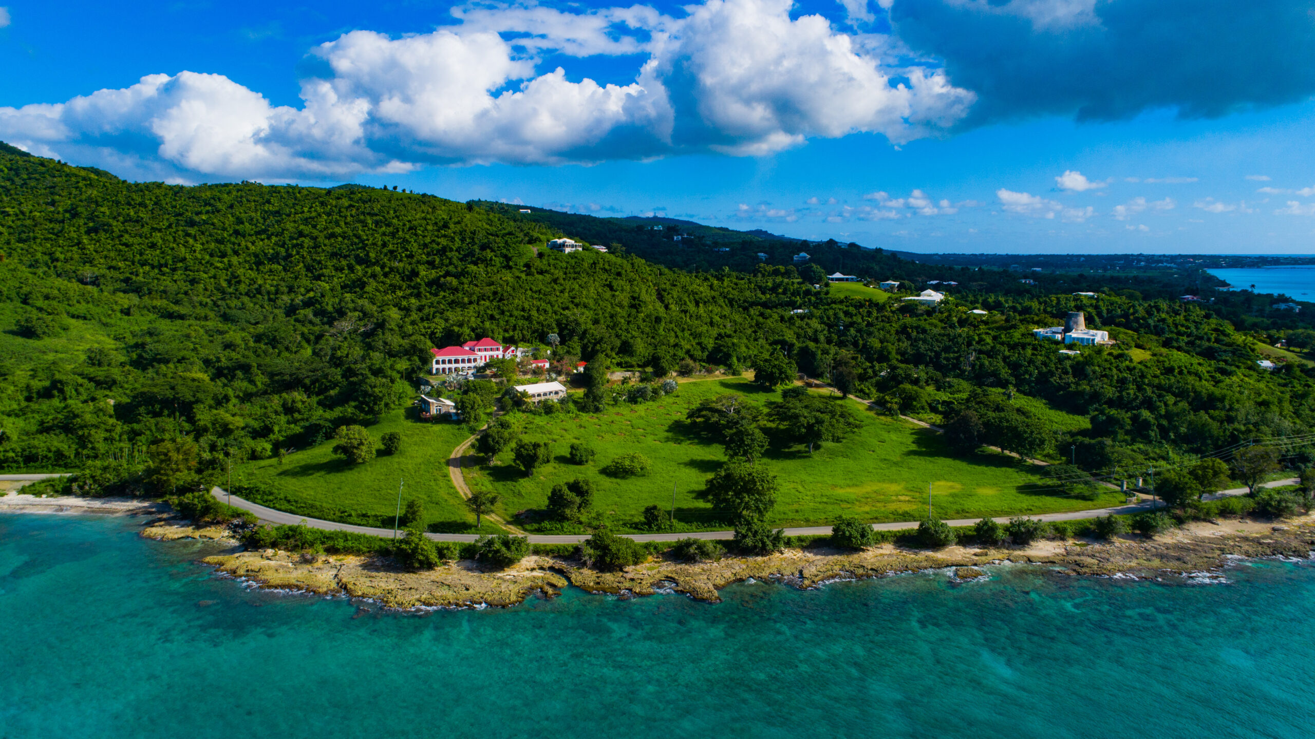 The Feather Leaf Inn estate and gardens on the coast of St. Croix