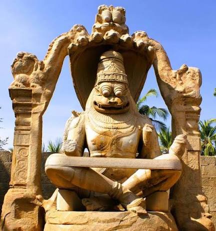 The Lakshmi Narasimha monolith at Hampi